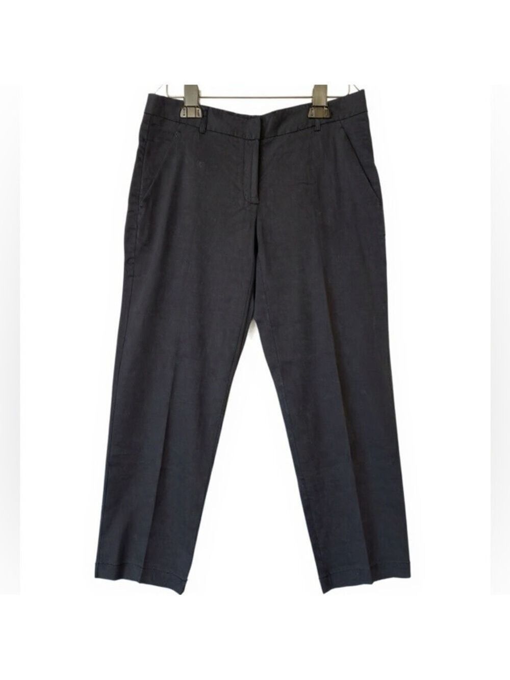 Theory Navy Linen Noriko Trousers Sz 4
